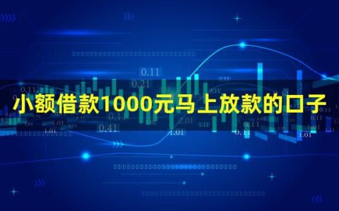 小额借款1000元马上放款的口子有哪些