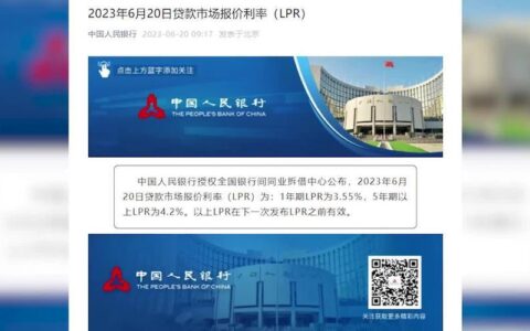 2023年银行降息最新消息：6月20日LPR下调10个基点