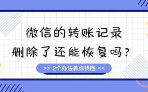 转账记录删除了还能查到吗？教你两种方法