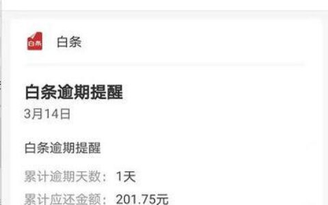 京东白条逾期1天有事吗？