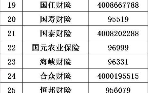 2024年最新所有车险保险公司电话号码大全