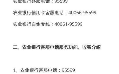 中国农行客服热线95599，为您提供全天候贴心服务