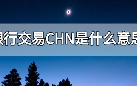 银行交易CHN是什么意思？