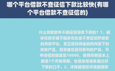 不计入征信的贷款平台：靠谱吗？有哪些风险？