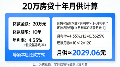 20万房贷十年月供多少？算完这笔账，我差点不敢签-1